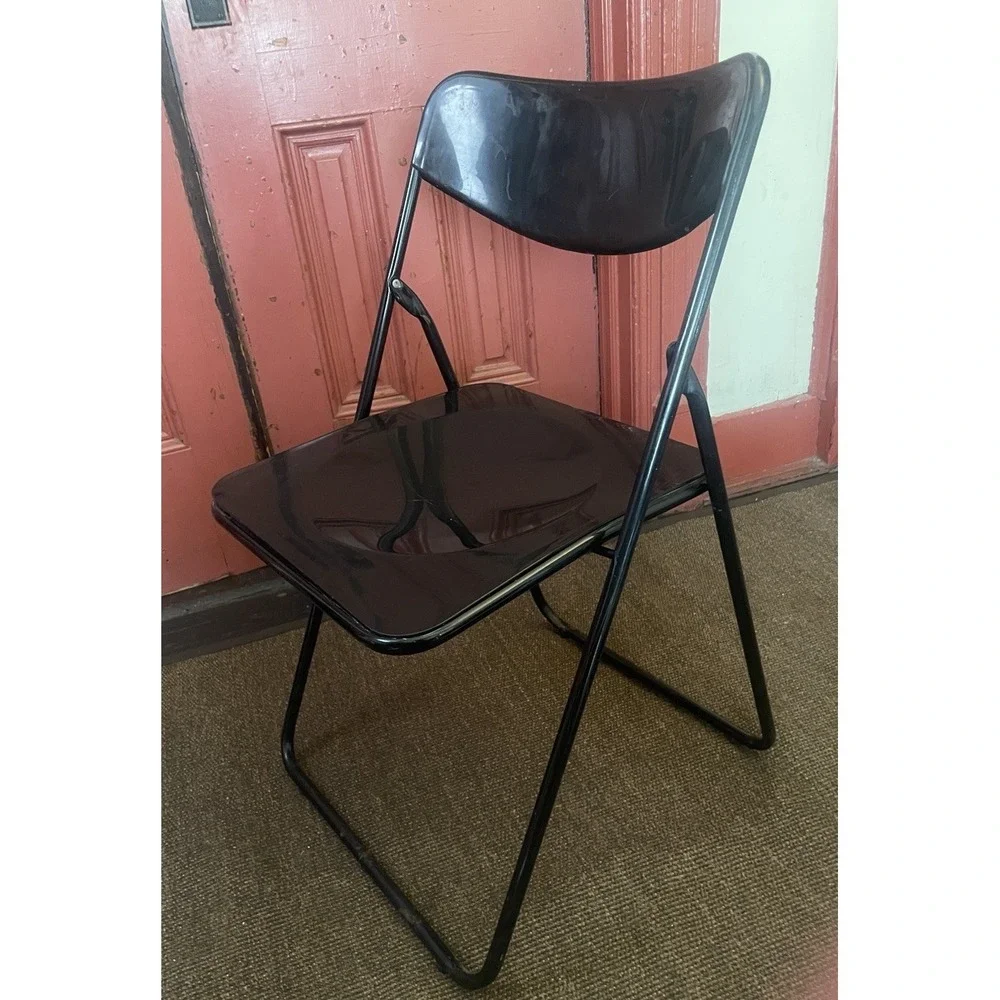 Rare Vintage IKEA Ted Black Folding Chair by Niels Gammelgaard 1970s